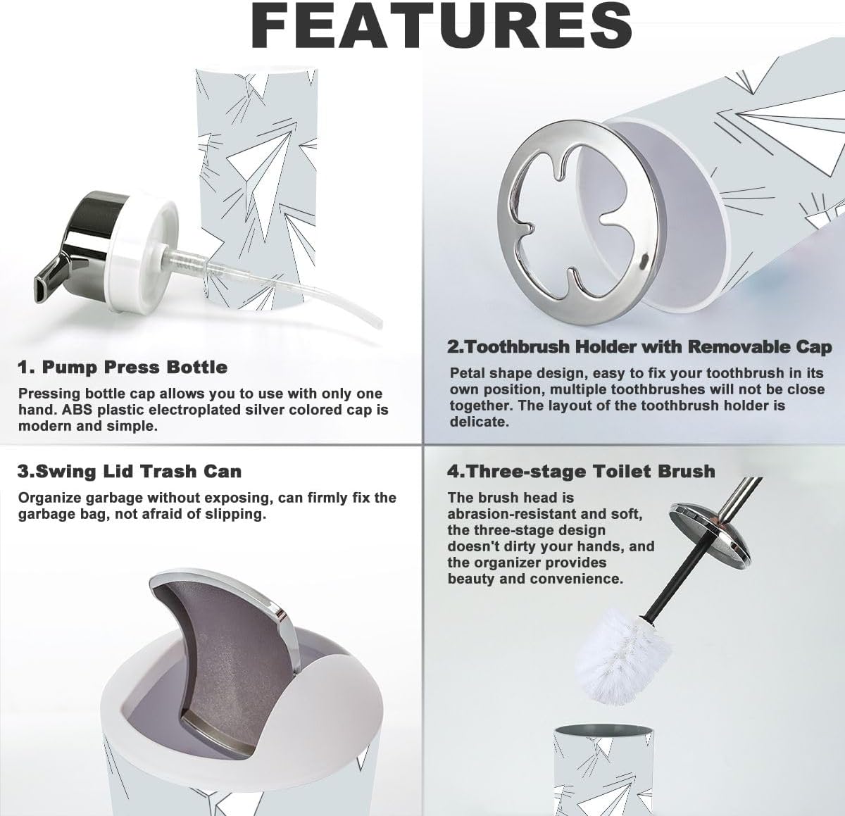 Bathroom Accessories Set Stylish 6-Piece Set for Enhancing Your Space