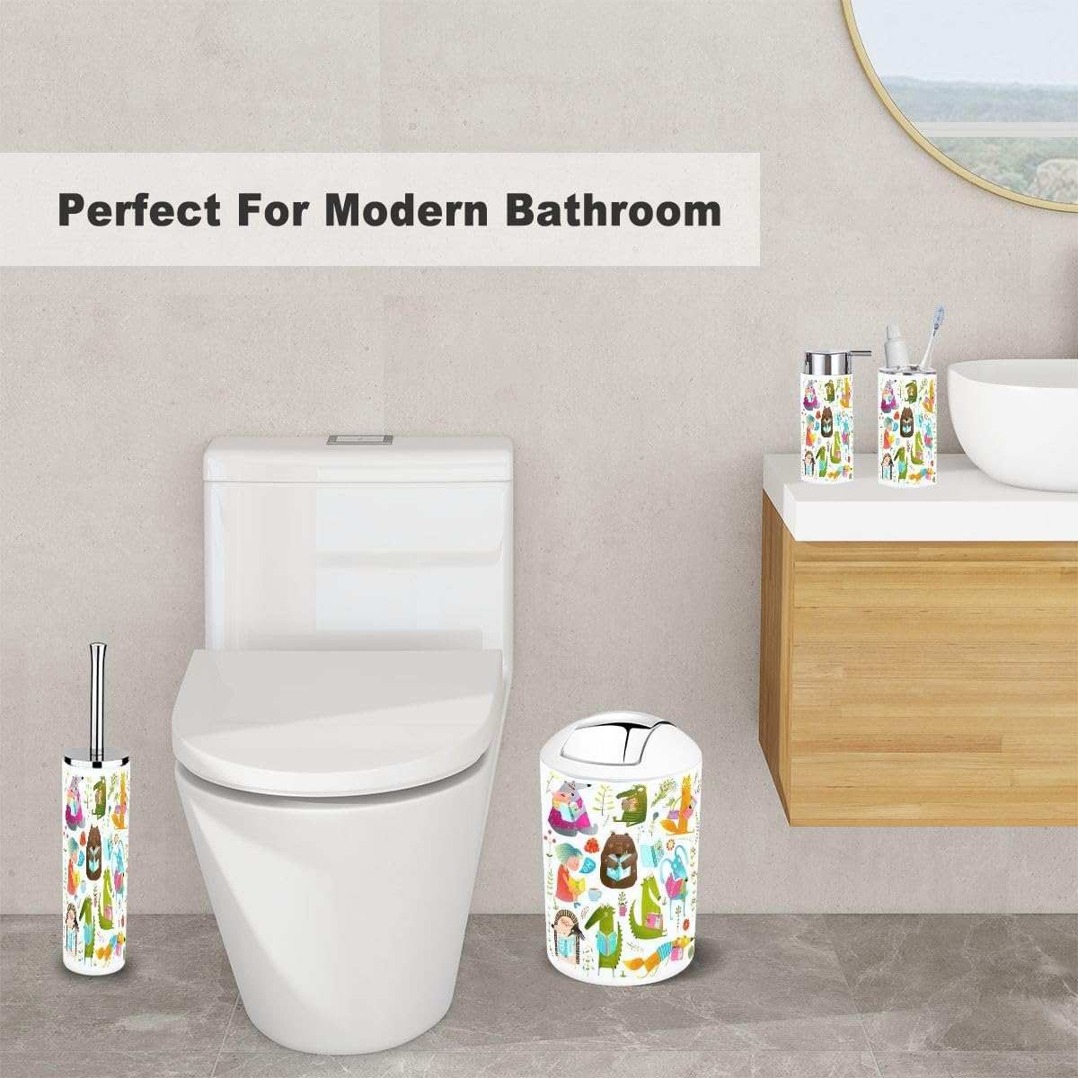 Bathroom Funny Animal Study Set for Kids