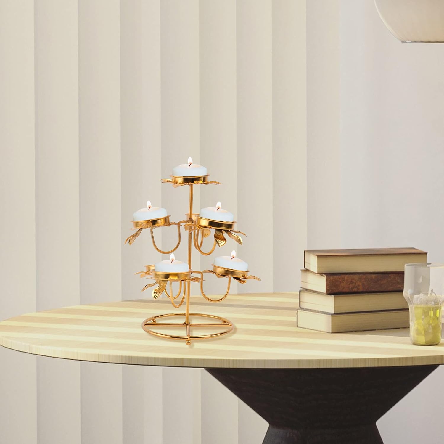 Garneck Seven Star Round Lotus Candlestick Holder