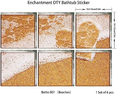 Non Slip Bathtub Stickers Square 59x59 Inch 6pcs for Adults and Kids