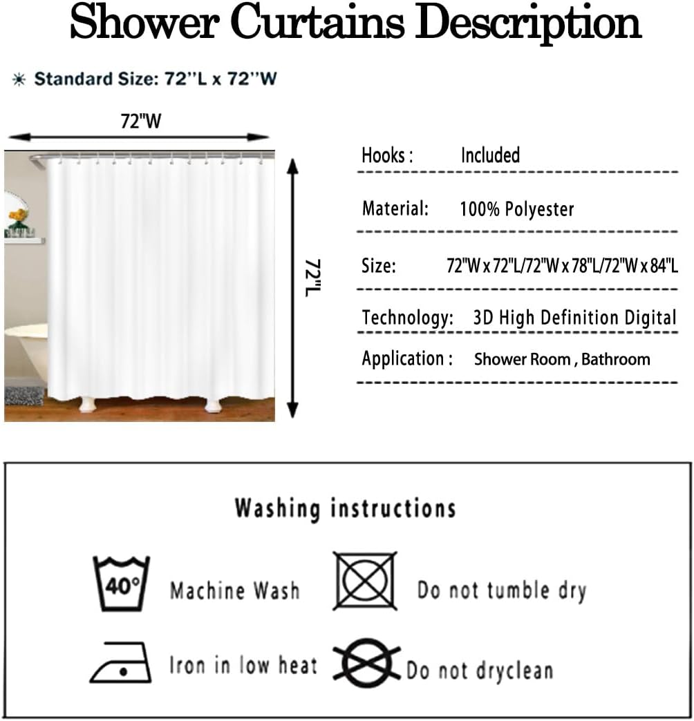 Cartoon Bee Shower curtain for kids Floral Design 72x72 inch