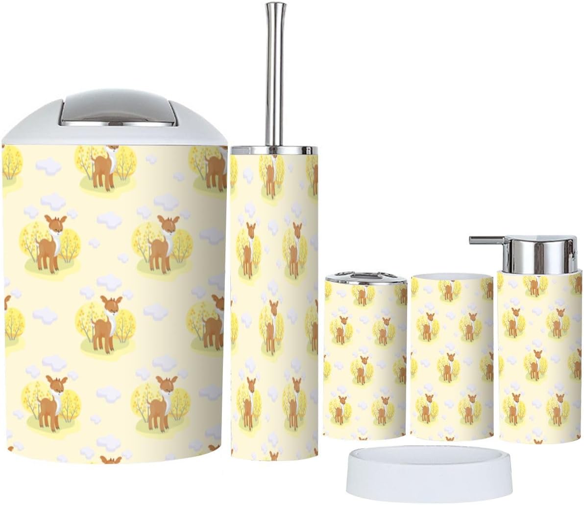 Colorful 6-Piece Bathroom Accessory Set