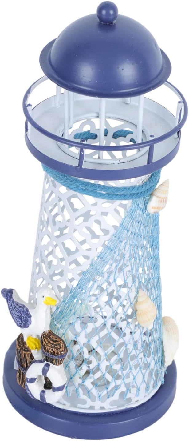 Sky Blue Iron Art Candle Holder