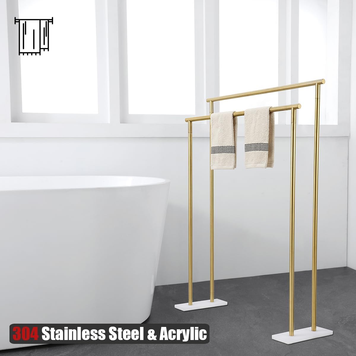 JQK Bath Towel Bar Gold 30 inch