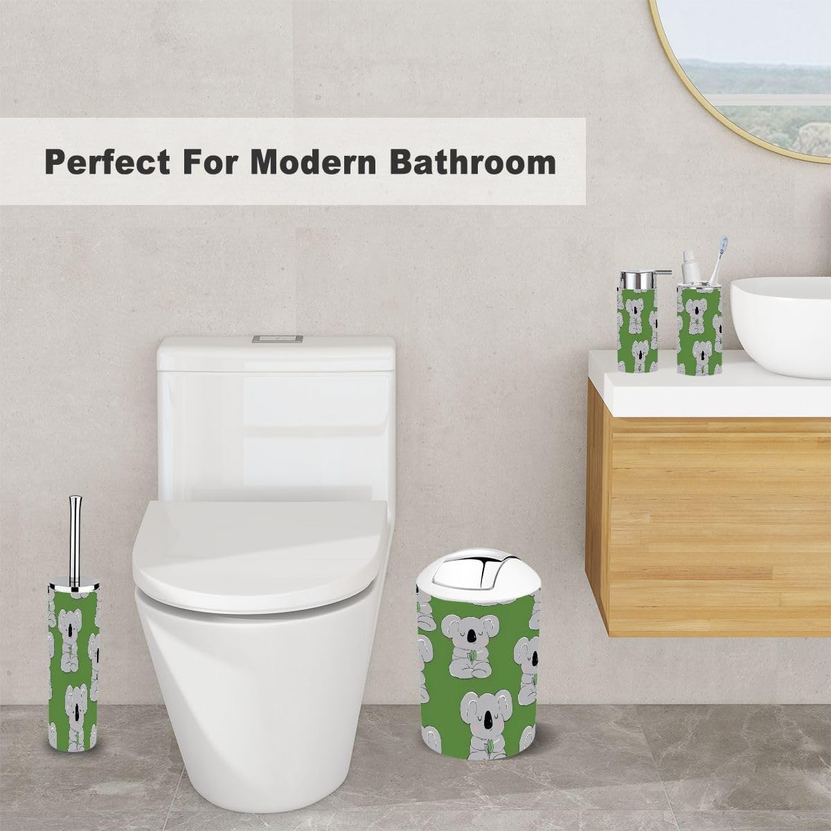 6 Piece Cute Animal Bathroom Accessory Set