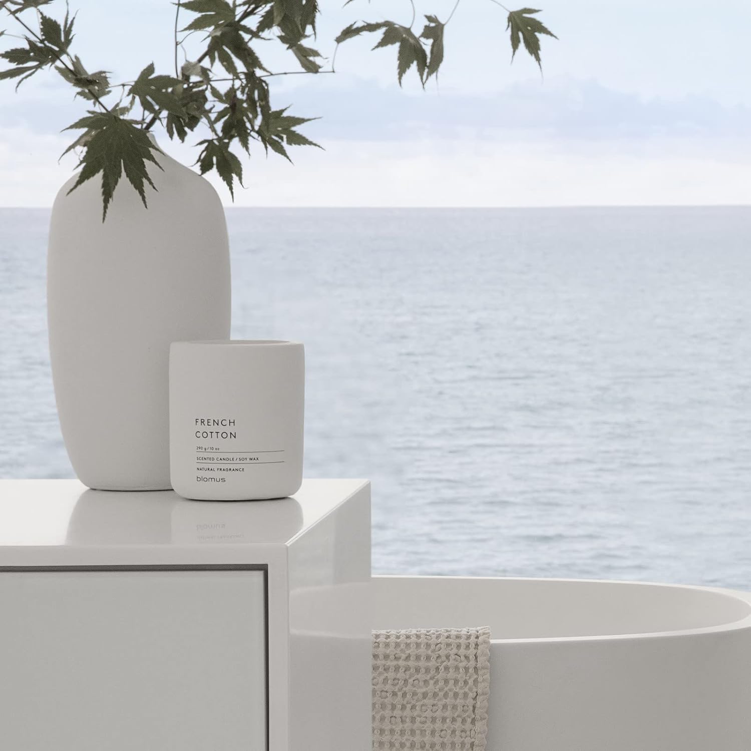 Blomus Fig Scented Jar Candle in Concrete