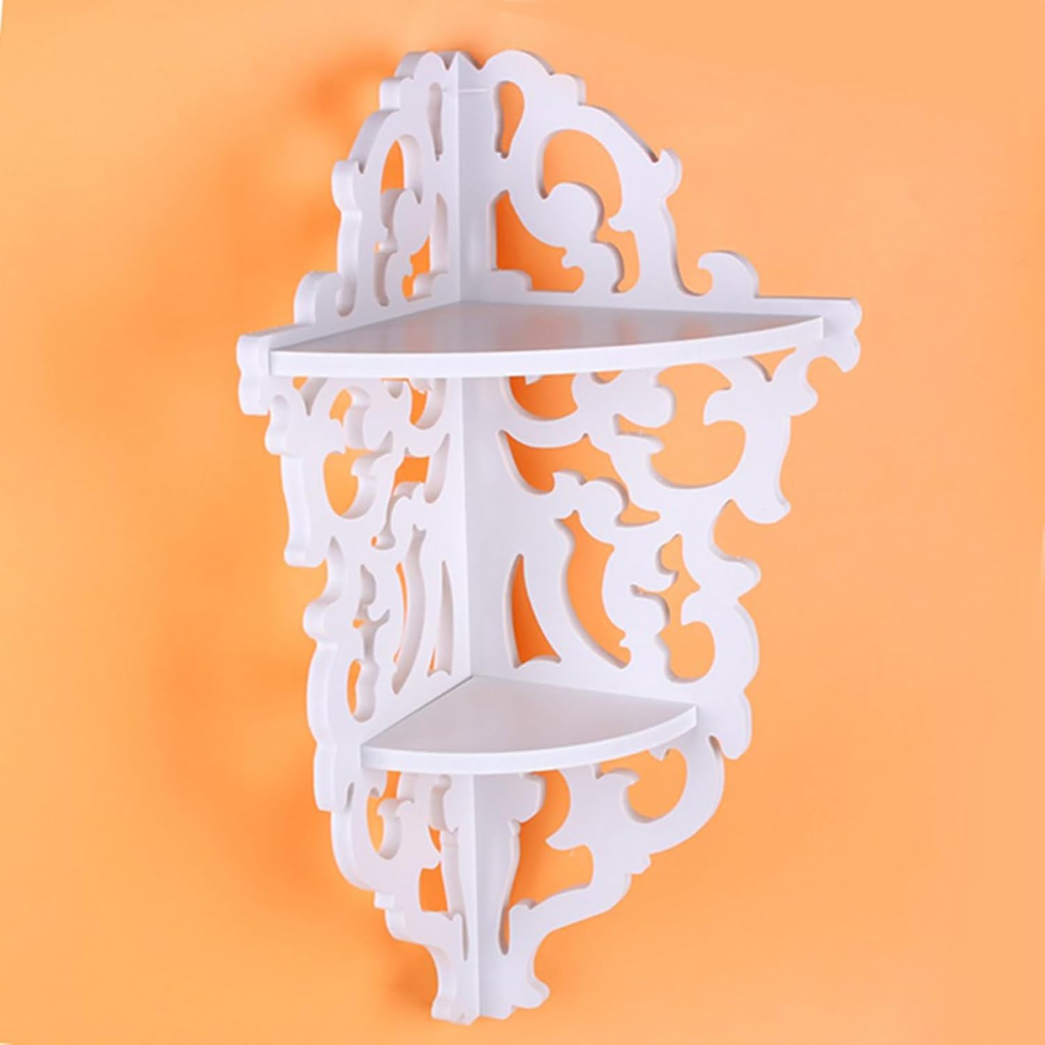 White Carved Corner Storage Rack