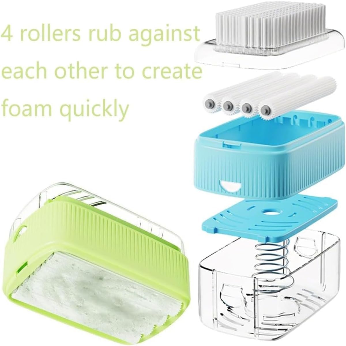 Guegalls Foaming Soap Dispenser with Roller and Brush