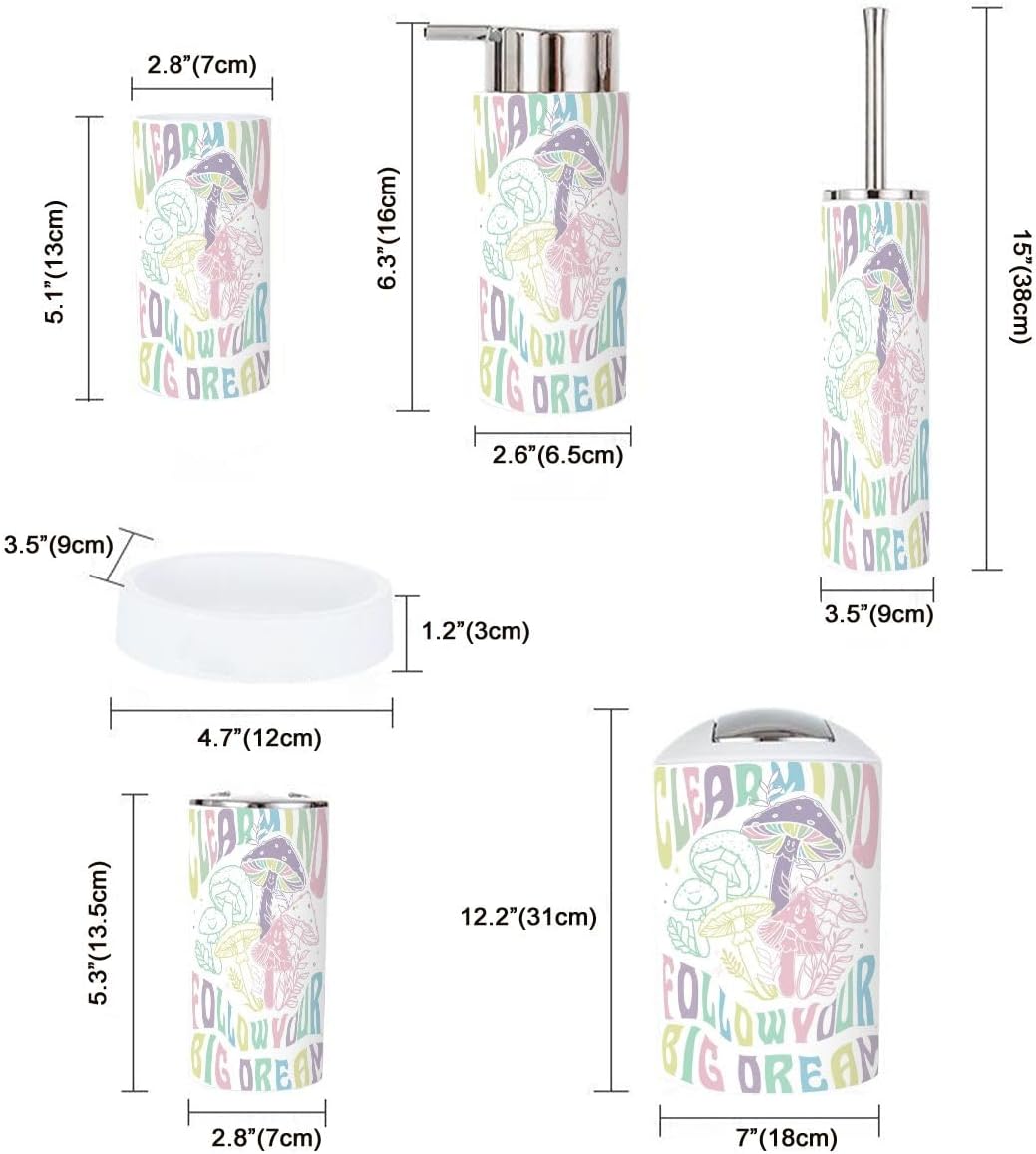 Stylish 6-Piece Bathroom Accessory Set for Home Kitchen