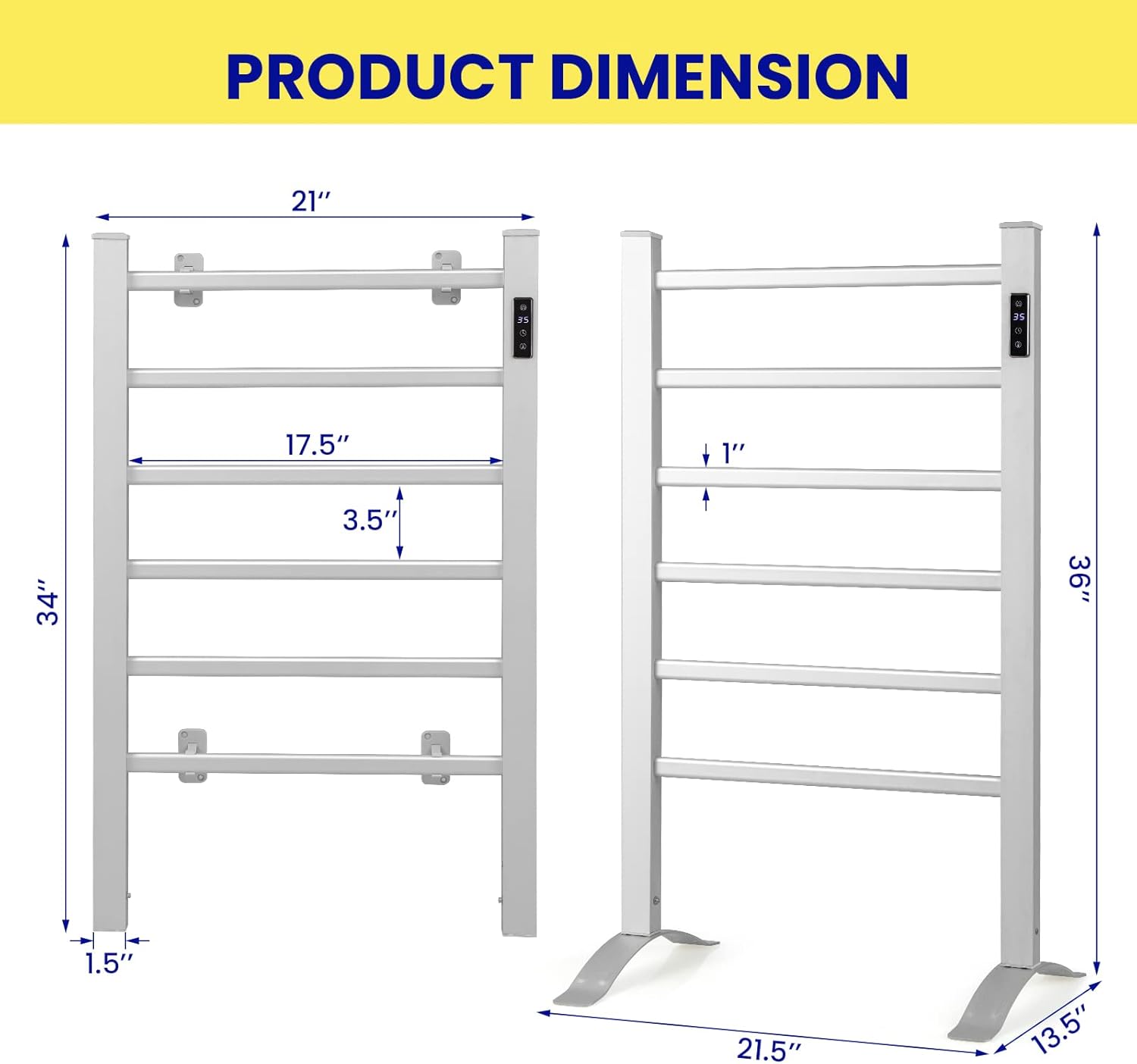 Luxury Heated Towel Rack with Timer LED Display