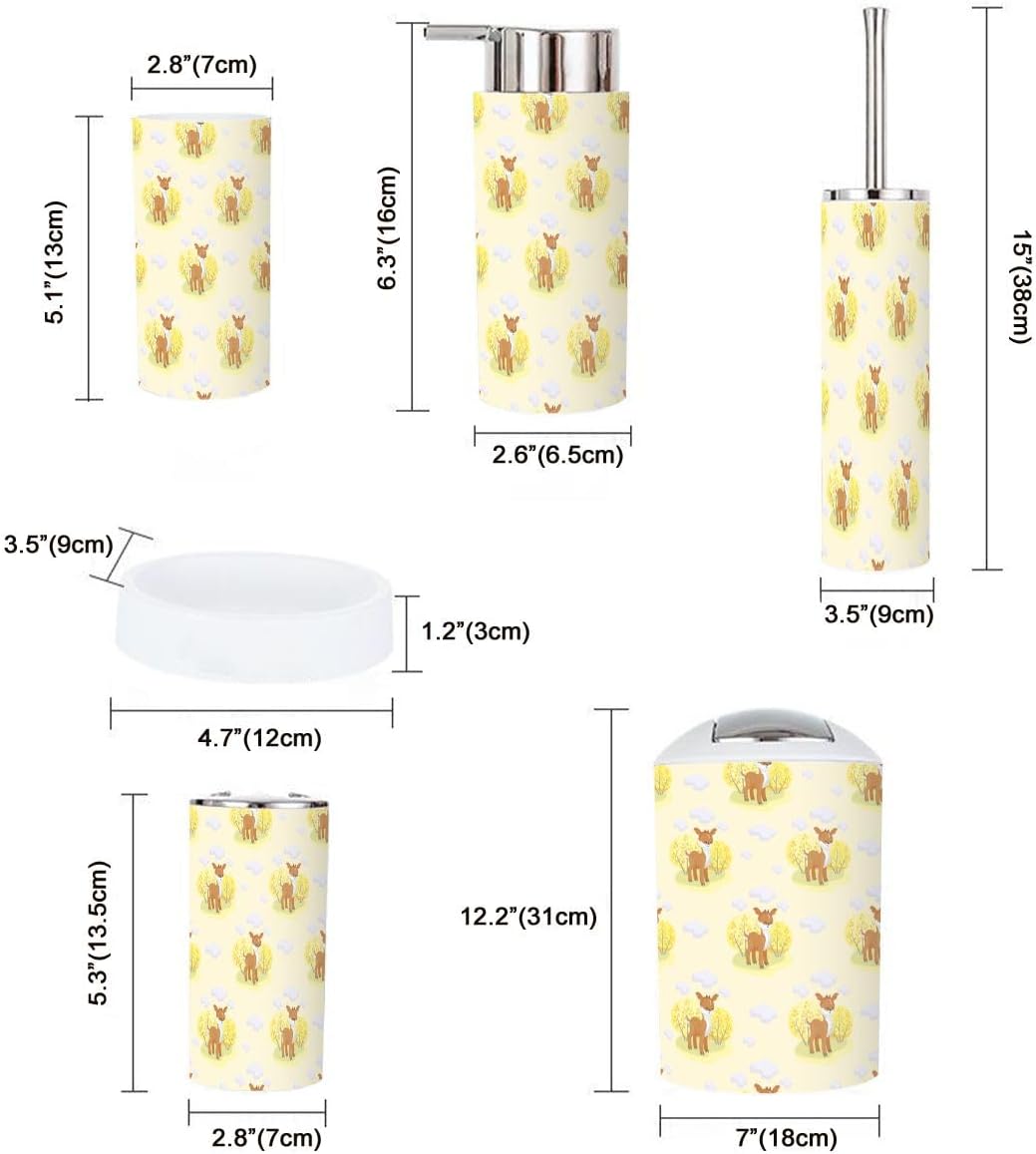 Colorful 6-Piece Bathroom Accessory Set