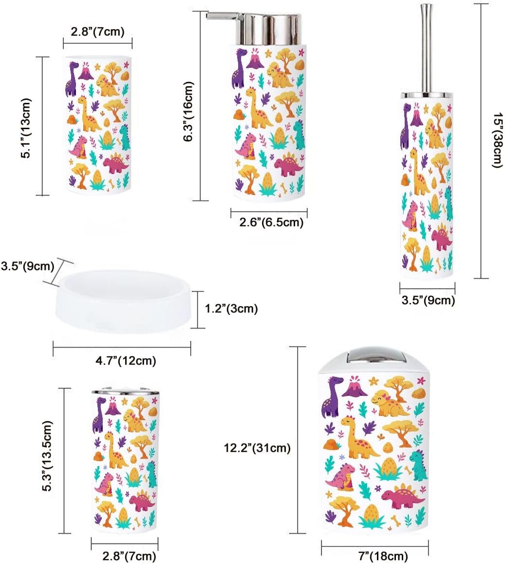 Cute Dinosaurs Trees Bathroom Accessory Set