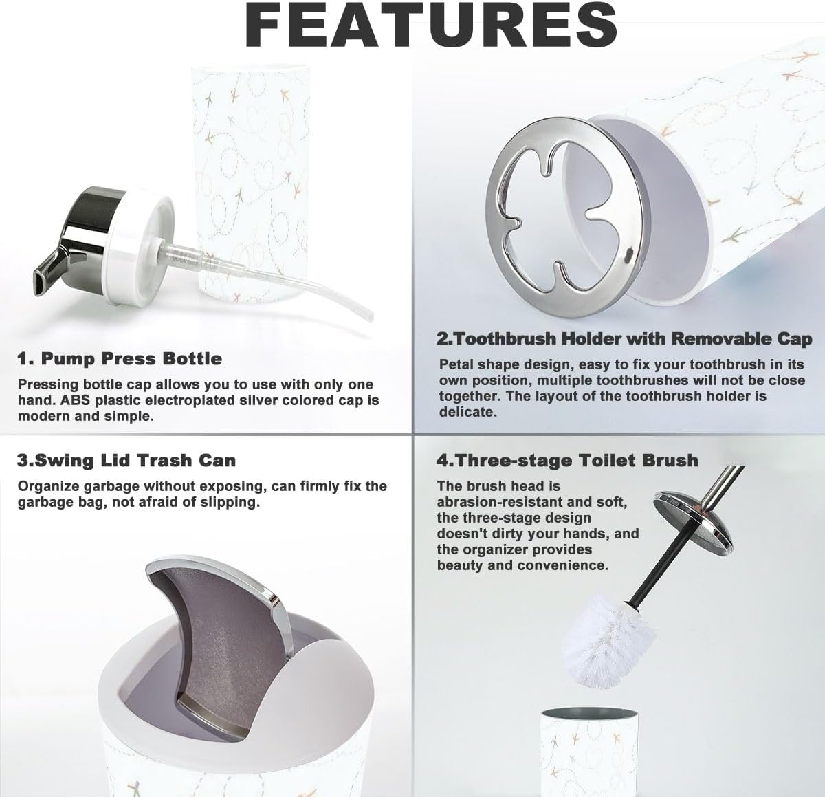 Bathroom Accessories Set Child Plane Color