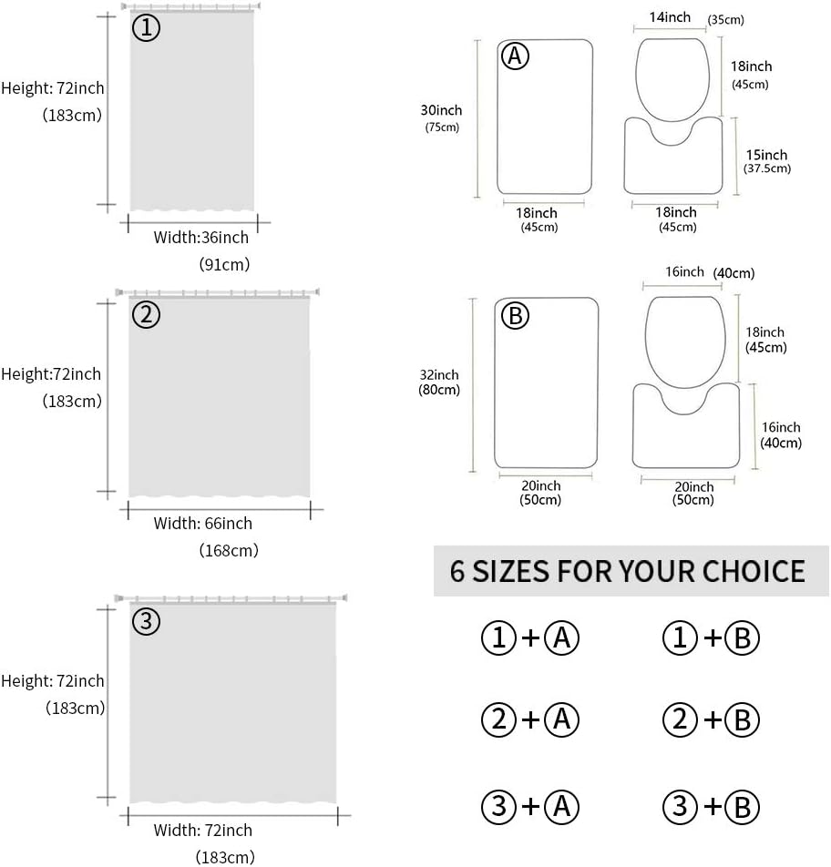 YESOF66 4PCS Bathroom Mat Set with Birds Design