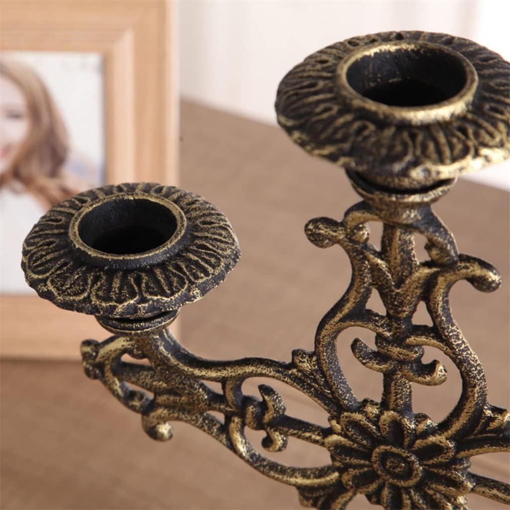 Beautiful European-Derived Cast Iron Three-Head Candle Holder