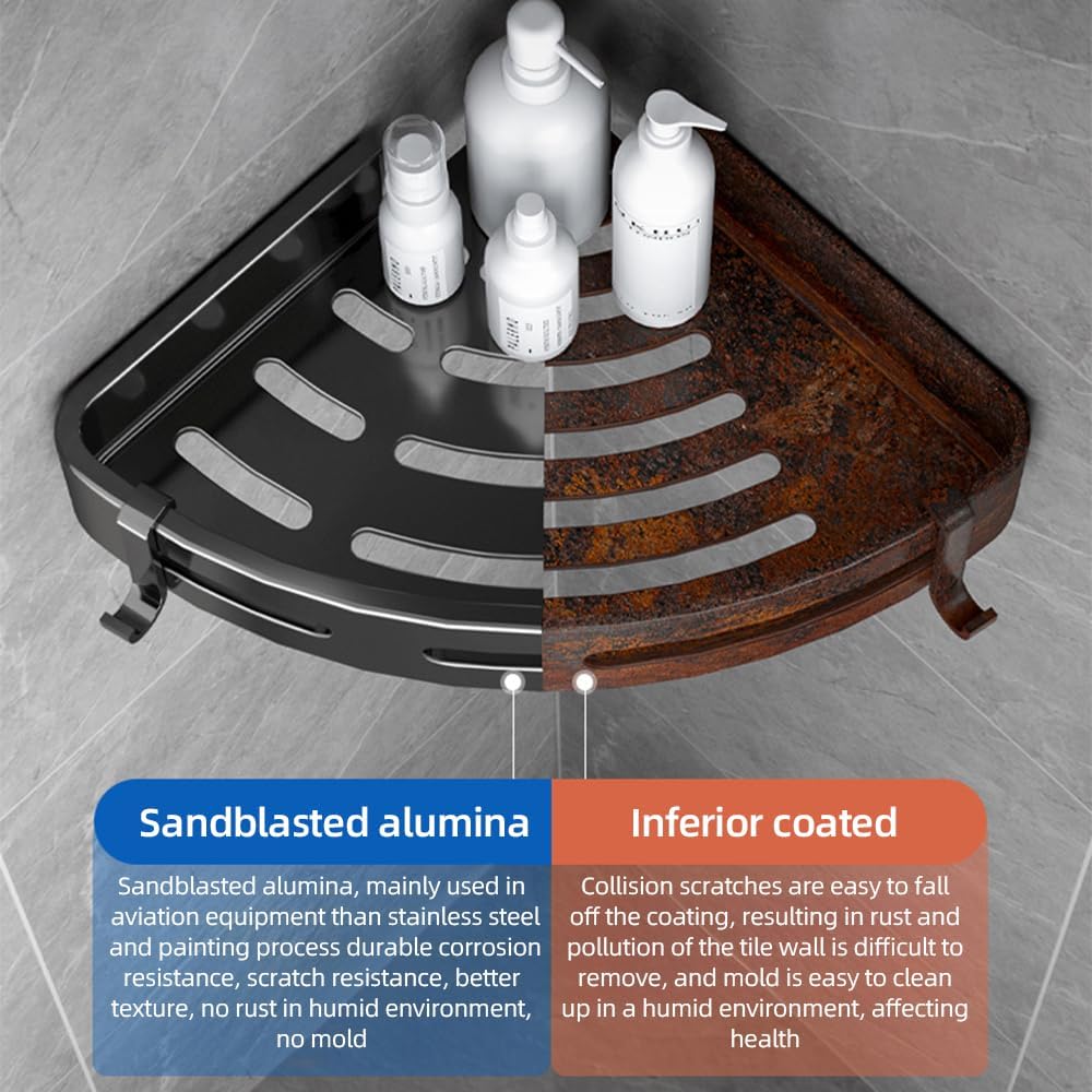 Flowhale Corner Shower Caddy 3-Tier Wall Mounted Organizer