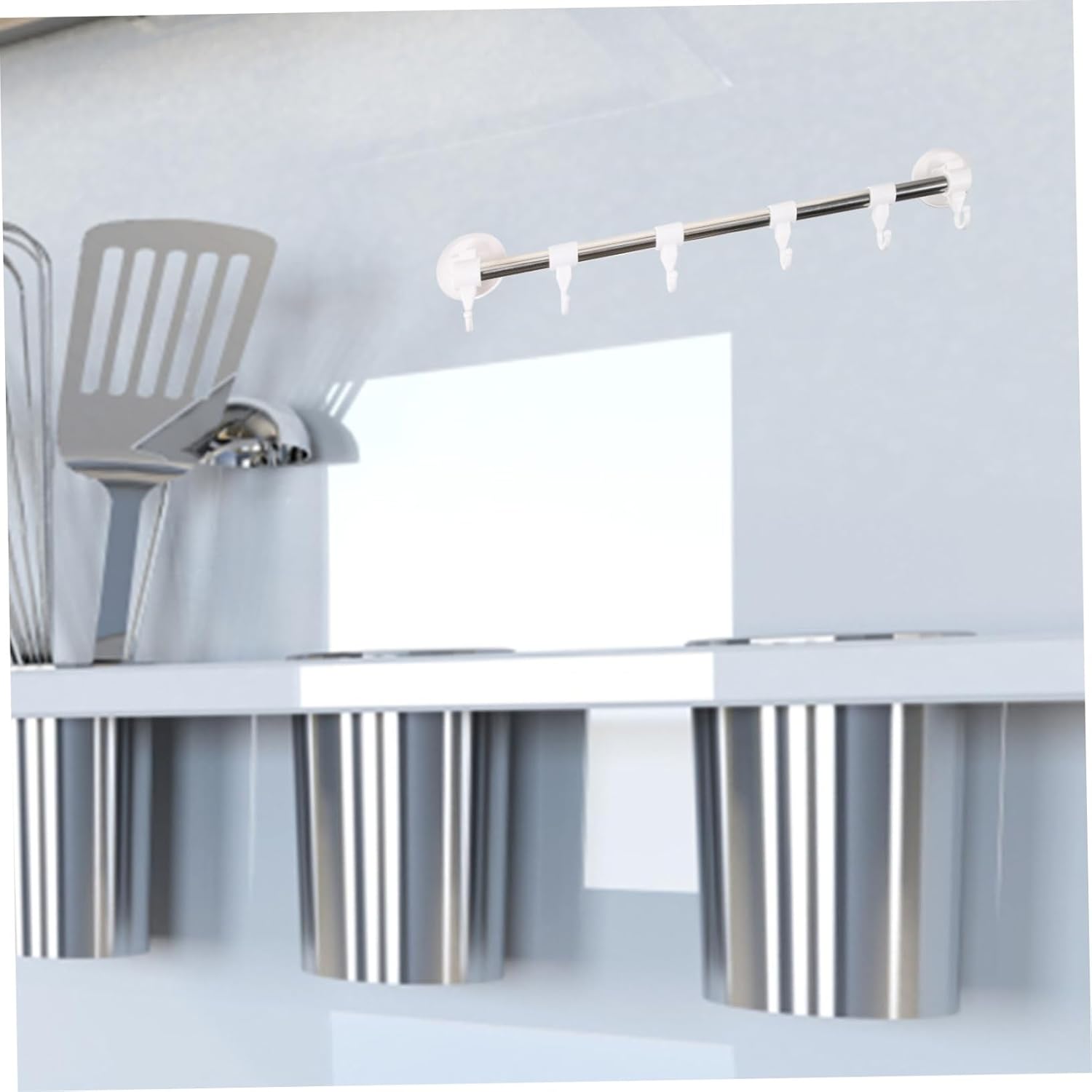 Adjustable Suction Cup Towel Holder Wall Rack for Kitchen Bathroom