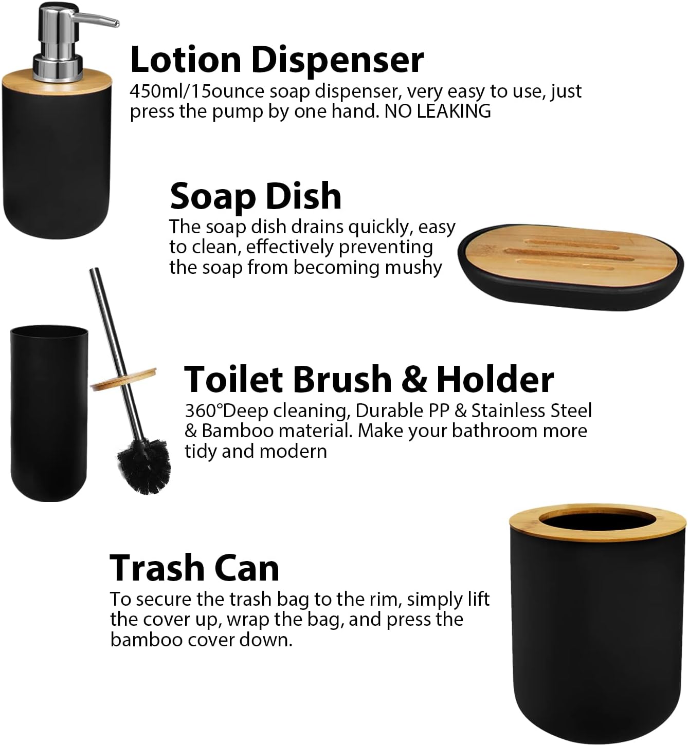 Elegant 6-Piece Bathroom Accessory Set
