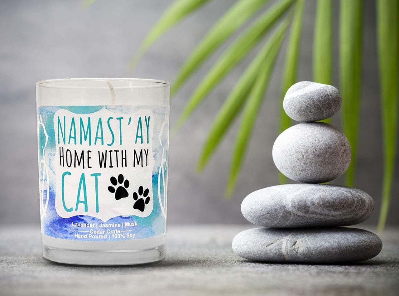 Lavender Candle Gift for Cat Lovers
