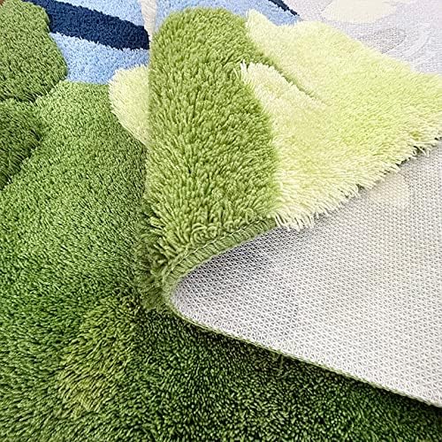 UKELER 3D Grass Moss Rug Soft Shag Non Slip