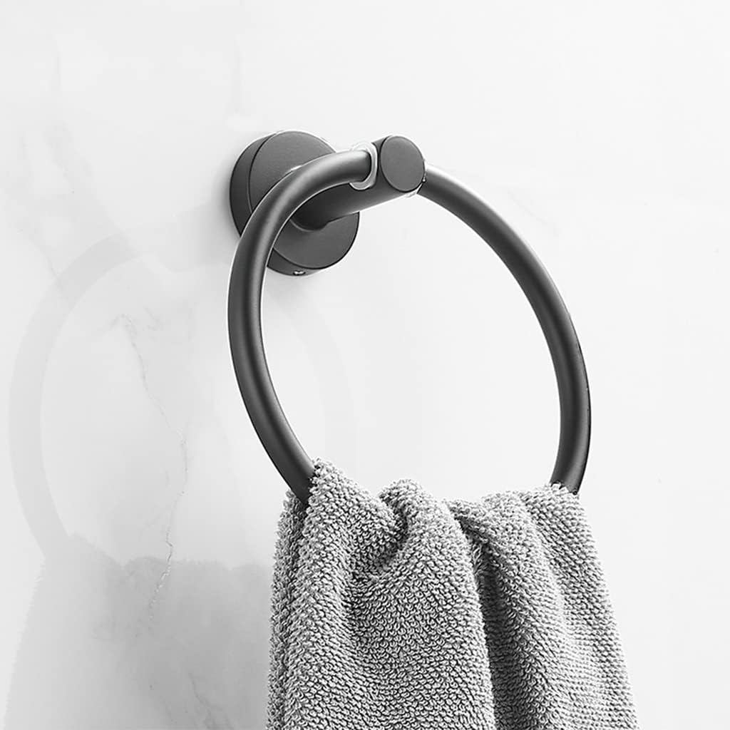 Black Round Stainless Steel Hand Towel Holder