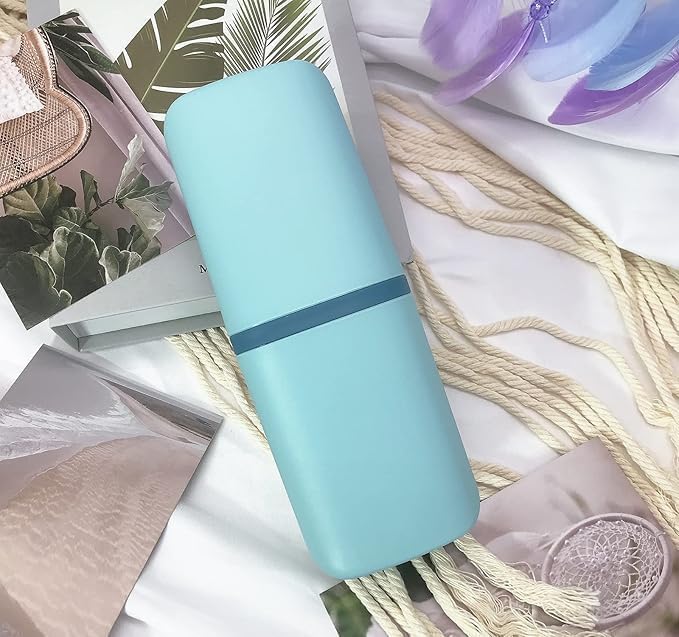 Travel Toothbrush Holder with Cup and Toothpaste Case