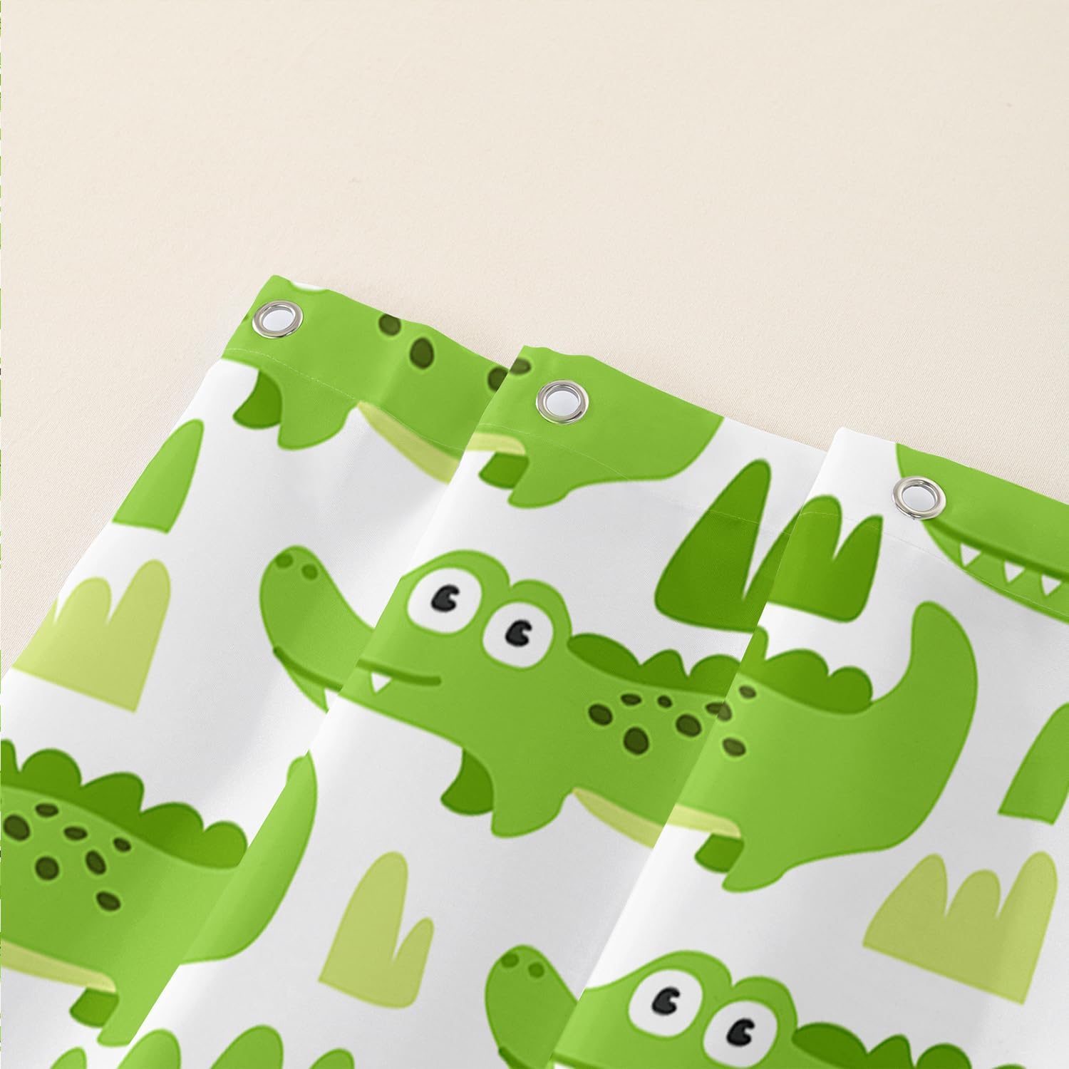AILONEN Cute Crocodile Shower Curtain Set for Kids Boys 60 Wx72 H