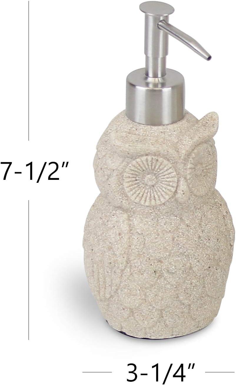 Evelyne Owl Resin Sandstone Bathroom Accessory Set