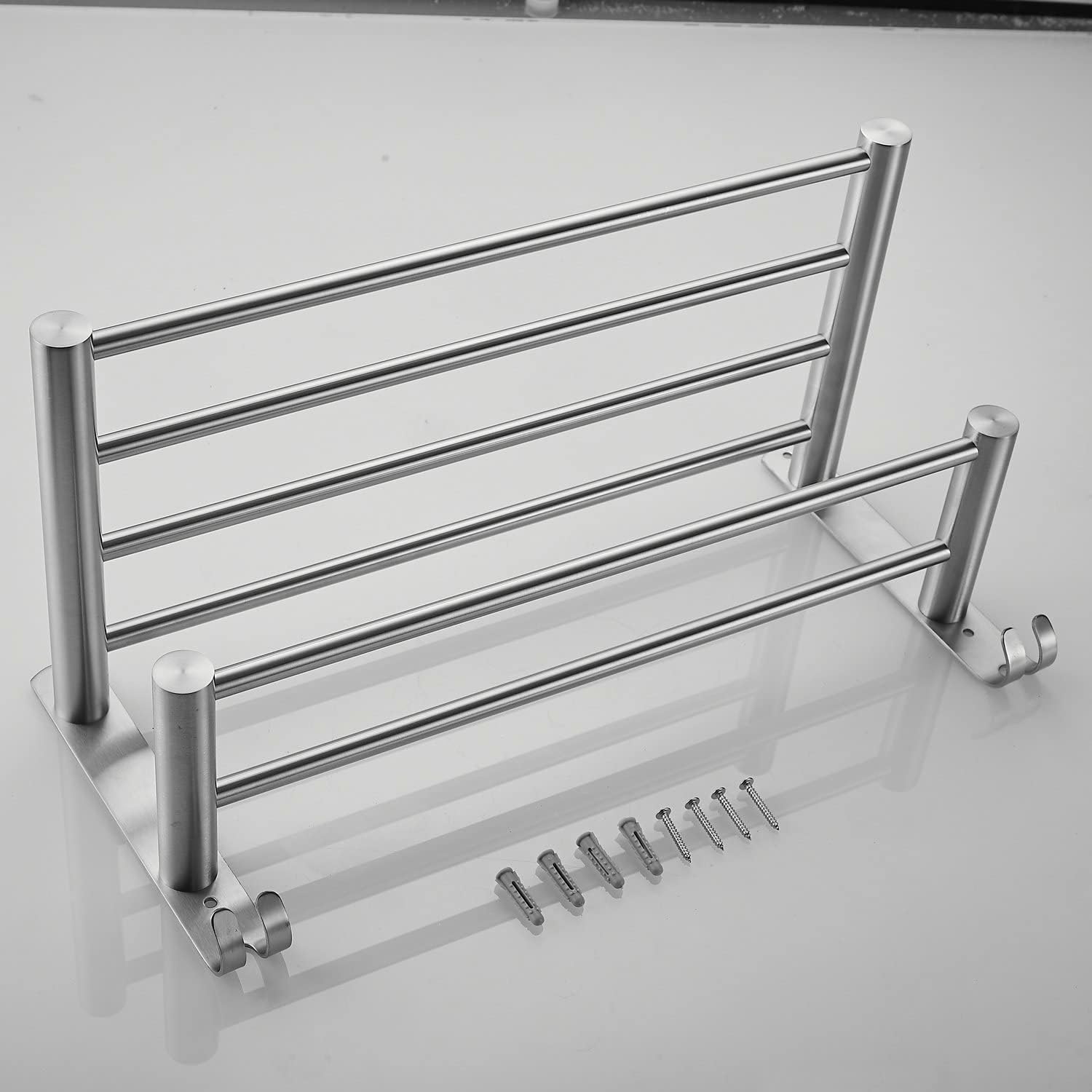 Leekayer Double Layer Towel Rack 40cm Brushed Nickel