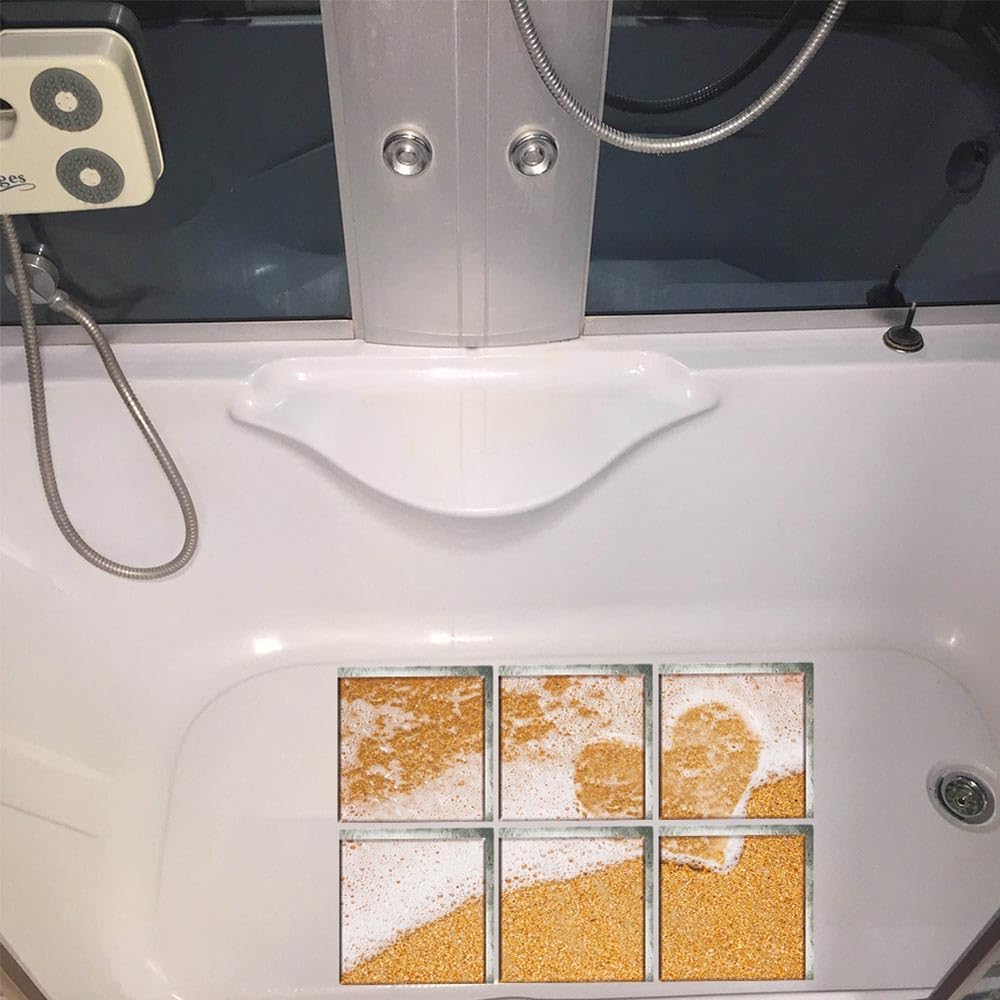 Non Slip Bathtub Stickers Square 59x59 Inch 6pcs for Adults and Kids