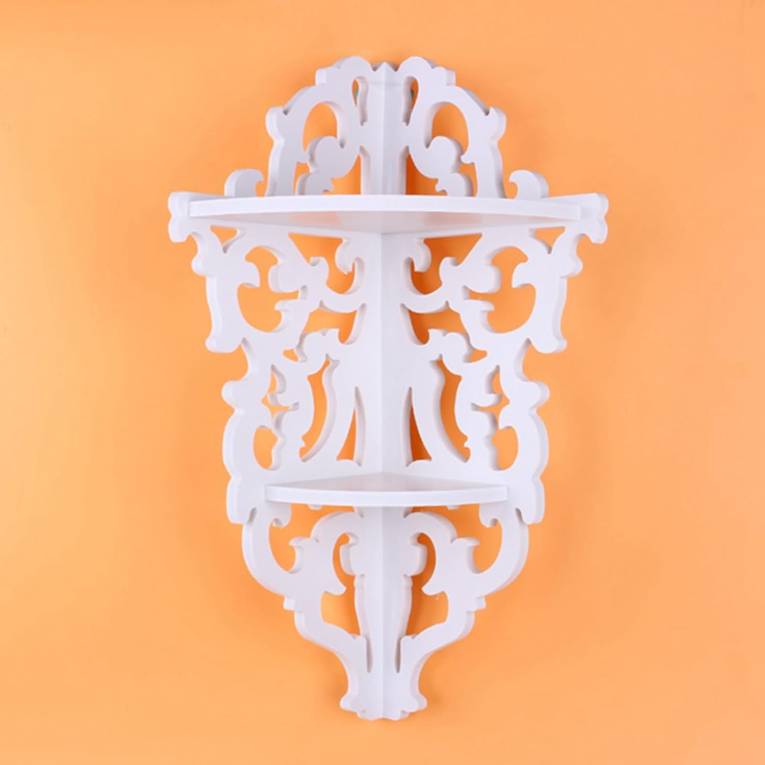 White Carved Corner Storage Rack