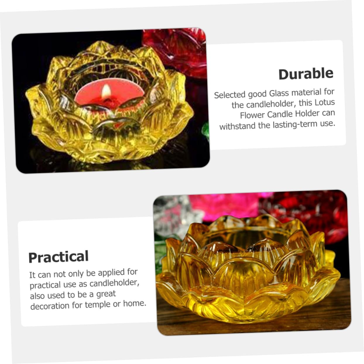 Buddha Lotus Glass Candle Holder