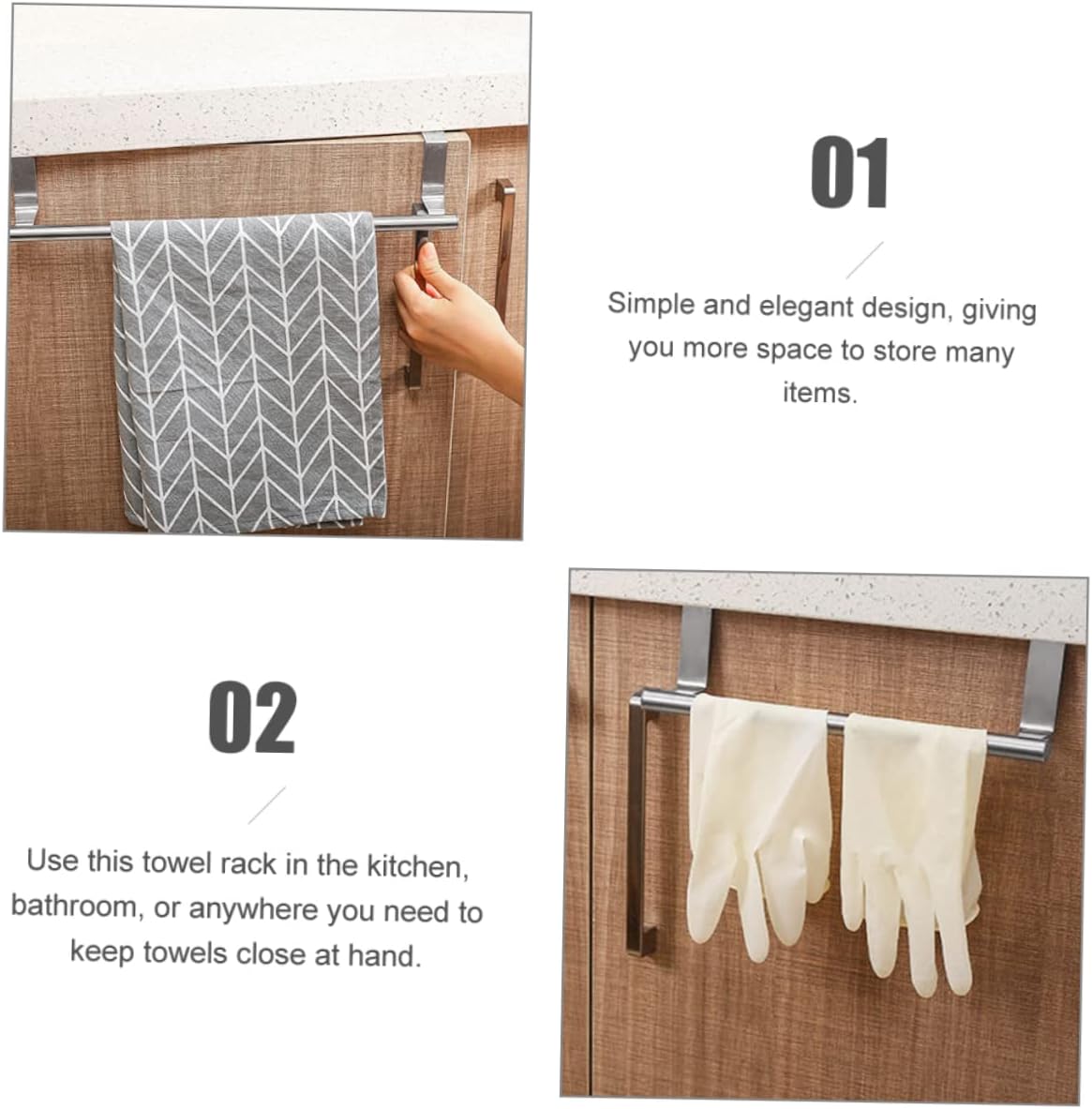 Concise Bella Over-Door Towel Holder