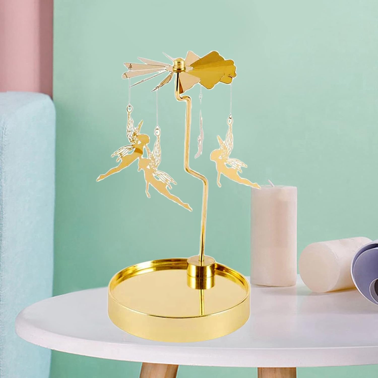 Magnificent Stainless Steel Spinning Candle Holder