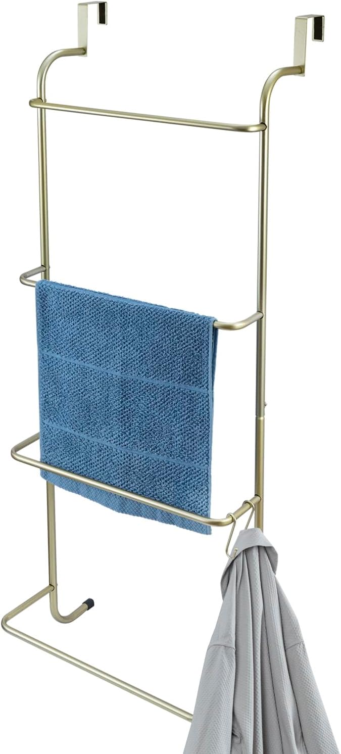 MyGift 4 Rung Over-The-Door Towel Drying Rack