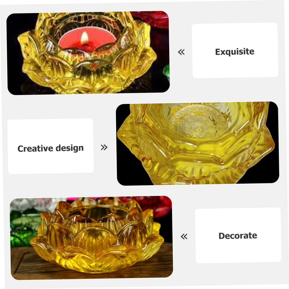 Buddha Lotus Glass Candle Holder