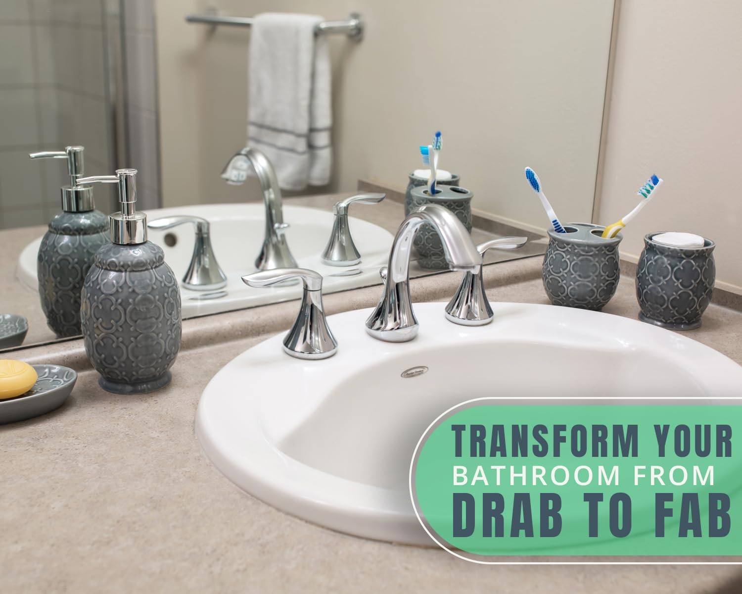 Modern 4-Piece Ceramic Bathroom Accessory Set