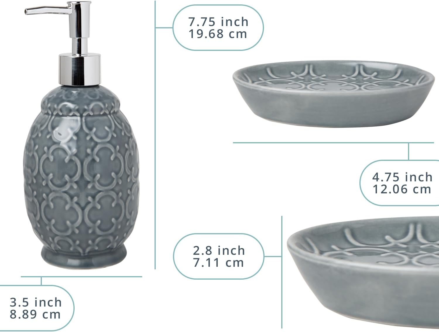 Modern 4-Piece Ceramic Bathroom Accessory Set
