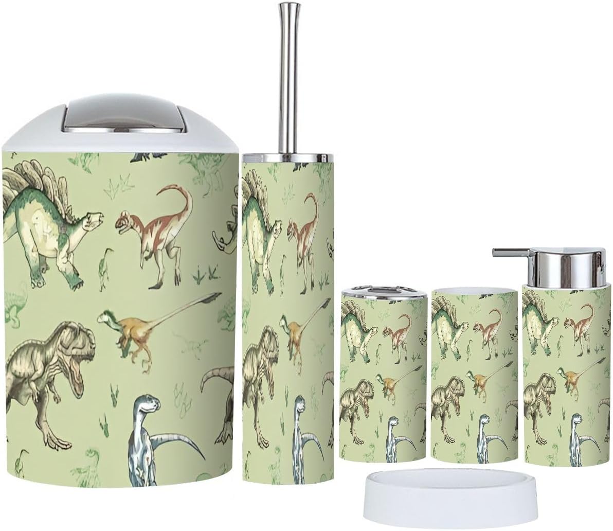 Dinosaur Pattern Bathroom Accessories Set 6 Pcs vol II