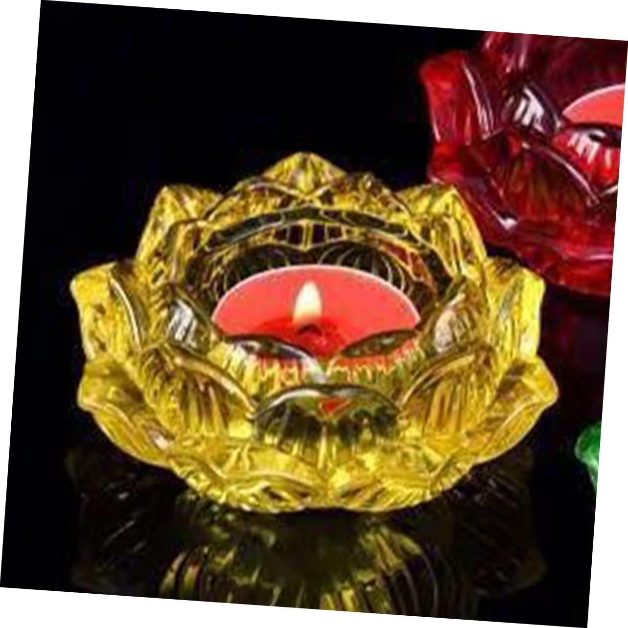 Buddha Lotus Glass Candle Holder
