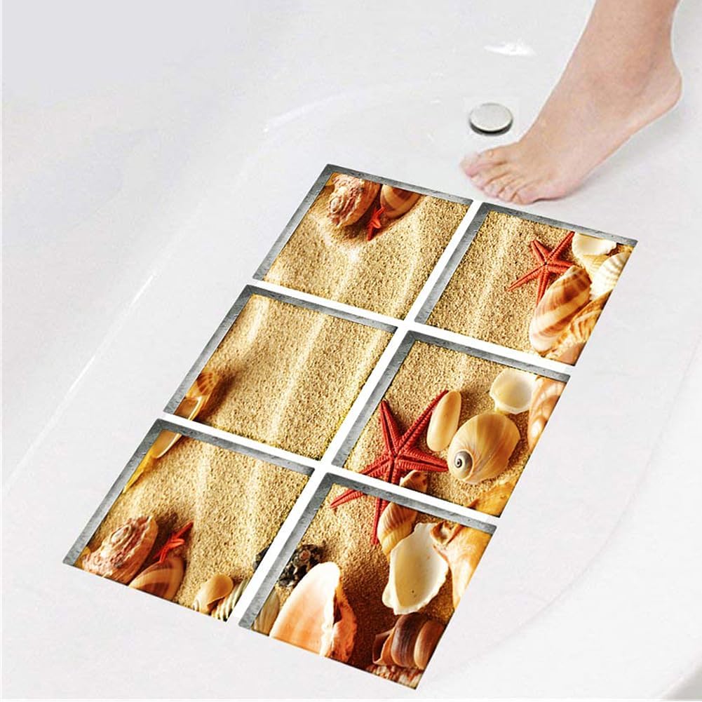 Non Slip Bathtub Stickers Square 59x59 Inch 6pcs