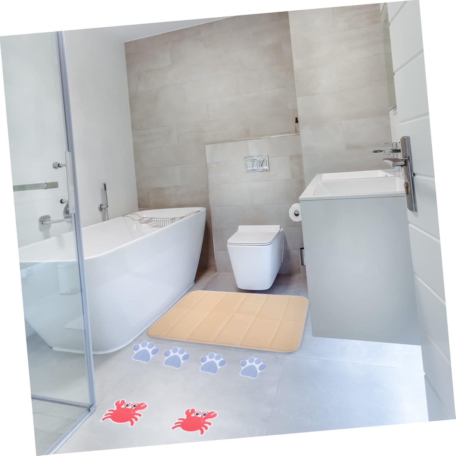 VOSAREA 8Pcs Cartoon Bathtub Stickers Self Adhesive Non Slip Decals