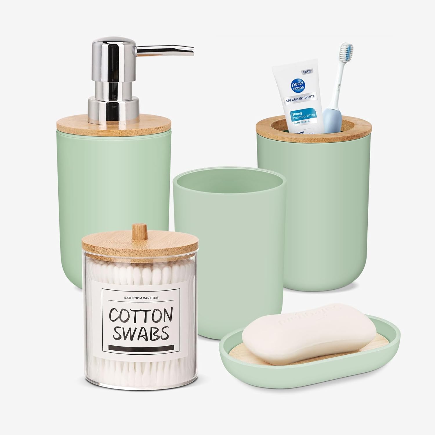 IMAVO Green Bathroom Accessories Set 5 Piece