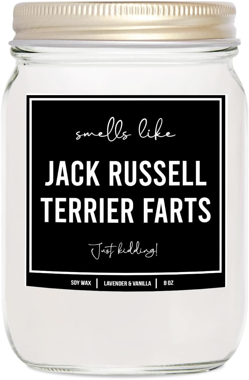 Jack Russell Terrier Candle 8oz Mahogany