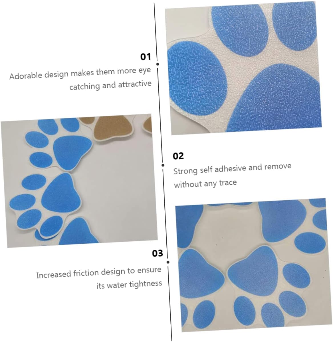 6Pcs Bathtub Stickers Non Slip Decals for Smooth Surfaces