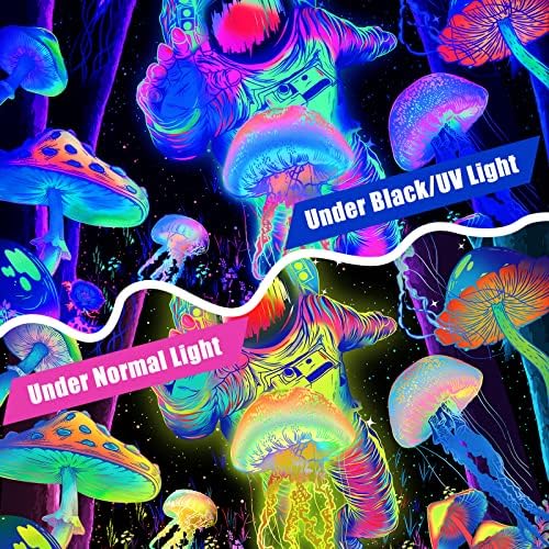 Alishomtll Blacklight Astronaut Kids Shower Curtain Set with Rugs