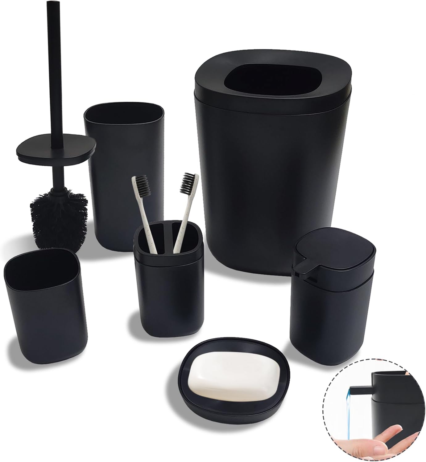 DONEHOS Black Bathroom Accessory Set 6-Piece