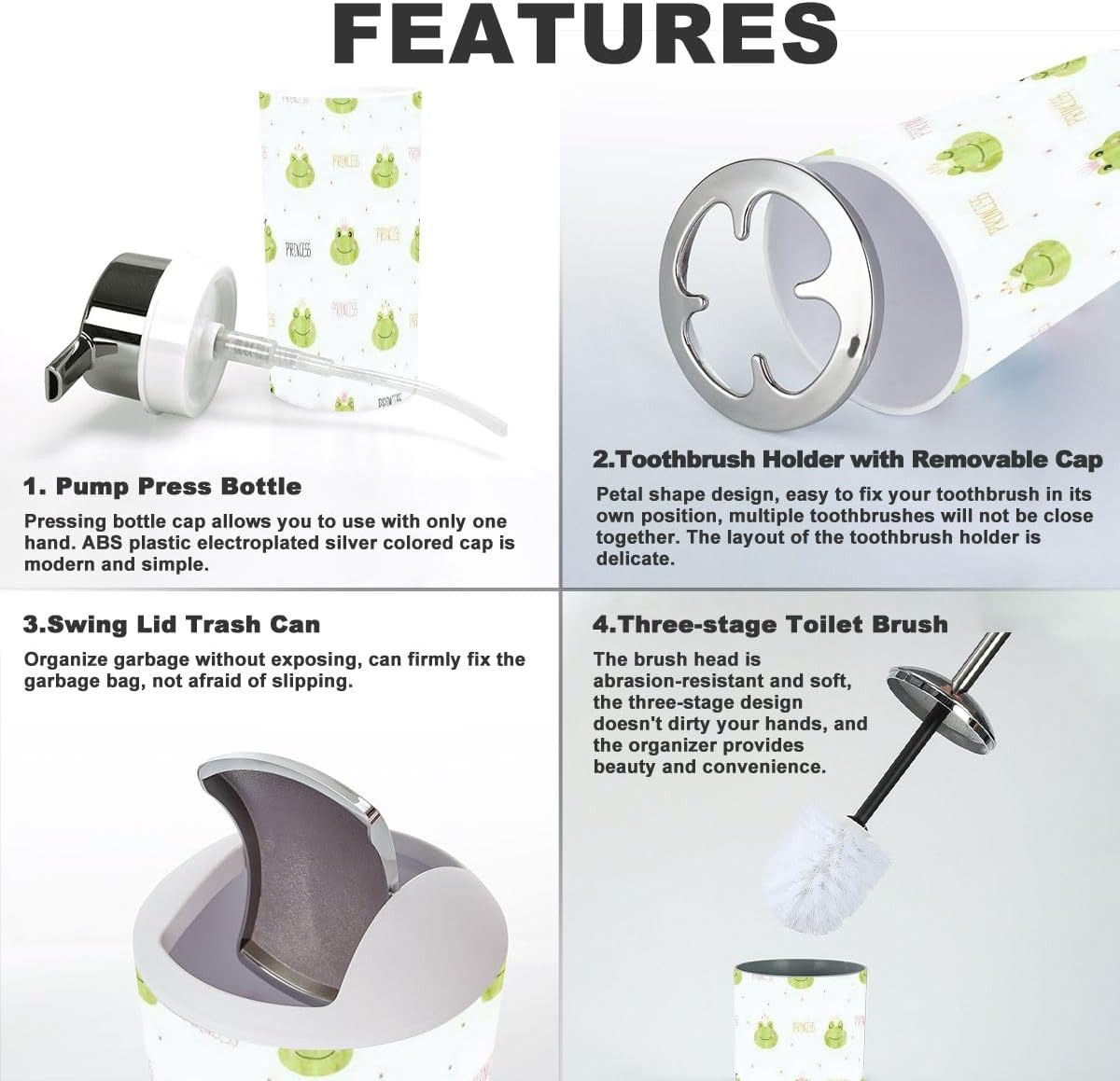 Bathroom Accessories Set for Kids and Adults Modern Design