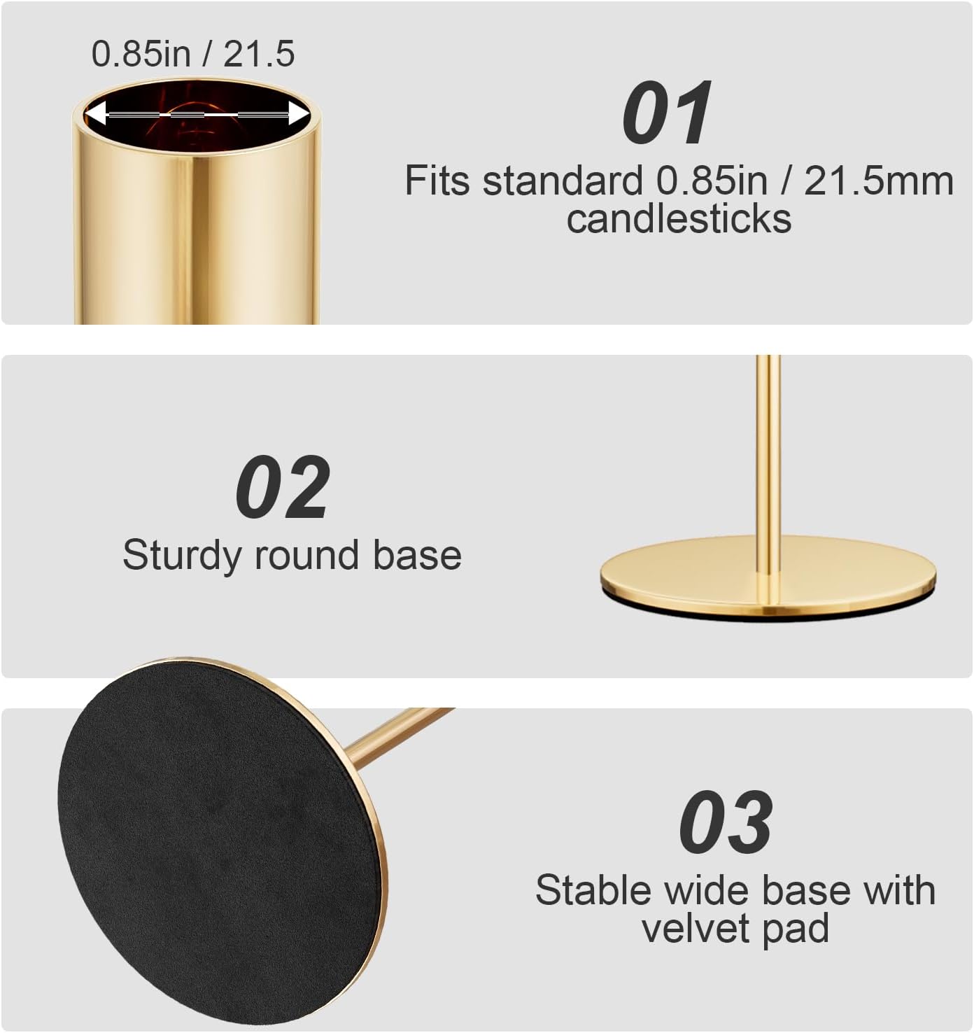 French Gold Taper Candle Holder Set