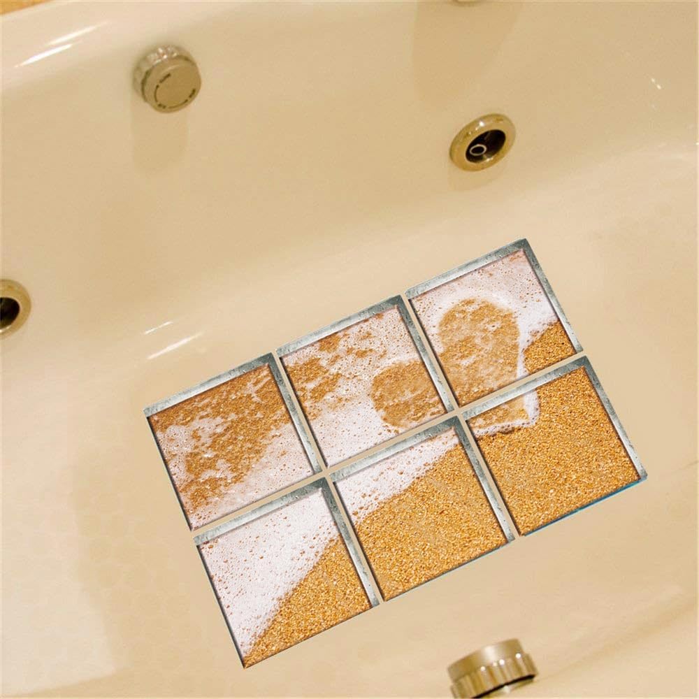 Non Slip Bathtub Stickers Square 59x59 Inch 6pcs for Adults and Kids
